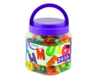 Jeu miniland lettres majuscules magnétiques pot de 154 pièces