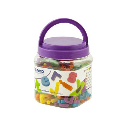 Jeu miniland lettres minuscules magnétiques pot de 160 pièces