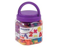 Jeu miniland lettres numéros magnétiques pot de 162 pièces