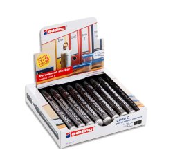 Marqueur permanent edding 2000c pointe ogive tracé 1,5-3mm corps aluminium value pack 17+3 unités