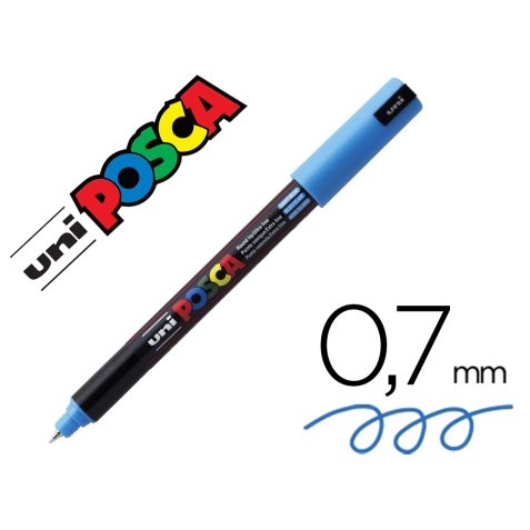Marqueur posca pc1mr base eau pointe calibree extra fine    0,7mm bleu clair         sans/odeurs/alcool/solvant tous