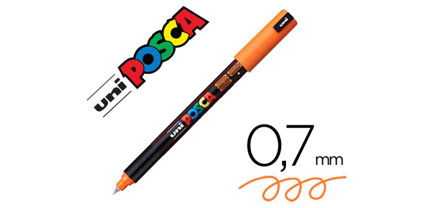 Marqueur posca pc1mr base eau pointe calibree extra fine    0,7mm orange foncée      sans/odeurs/alcool/solvant tous