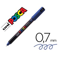 Marqueur posca pc1mr bleu f base eau pointe calibrée extra fine 0.7mm sans                odeurs/alcool/solvant tous