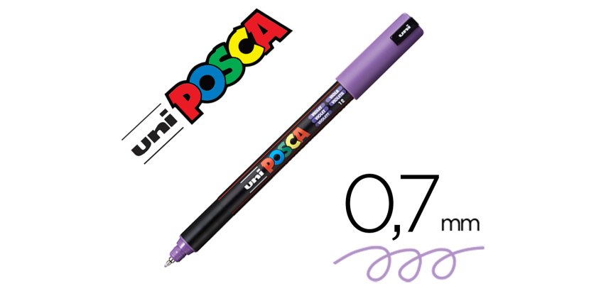 Marqueur posca pc1mr base eau pointe calibree extra fine    0,7mm violet             sans/odeurs/alcool/solvant tous
