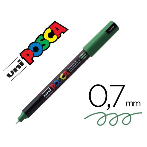 Marqueur posca pc1mr base eau pointe calibree extra fine    0,7mm vert foncée       sans/ odeurs/alcool/solvant tous