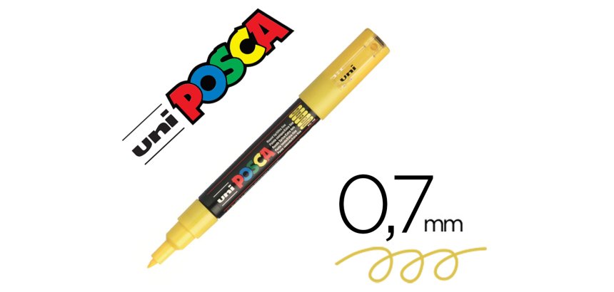 Marqueur posca pc1mc base eau pointe conique extra fine     0,7mm jaune              sans/odeurs/alcool/solvant tous