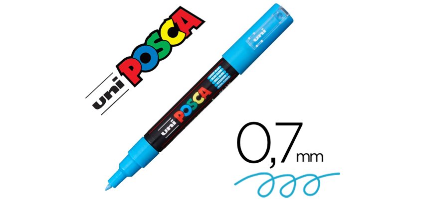 Marqueur posca pc1mc base eau pointe conique extra fine     0,7mm bleu foncée        sans/odeurs/alcool/solvant tous