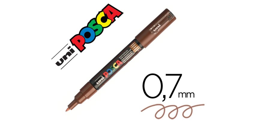 Marqueur posca pc1mc base eau pointe conique extra fine     0,7mm marron             sans/odeurs/alcool/solvant tous