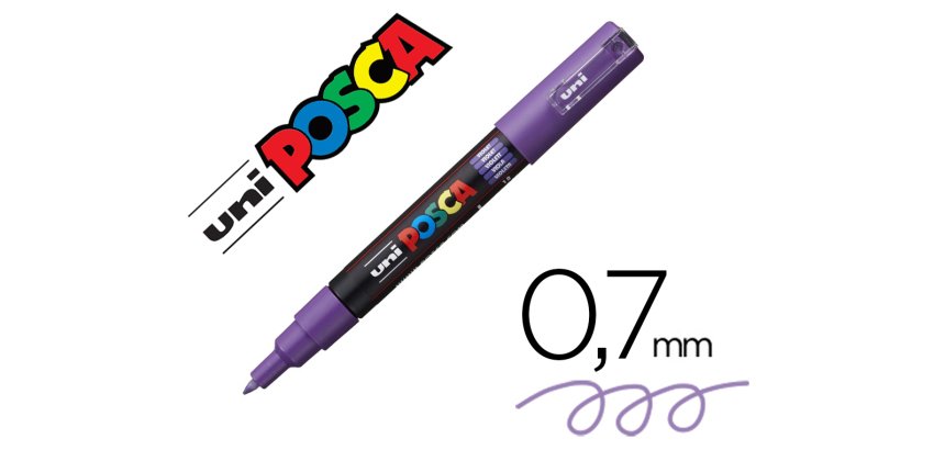 Marqueur posca pc1mc base eau pointe conique extra fine     0,7mm violet             sans/odeurs/alcool/solvant tous
