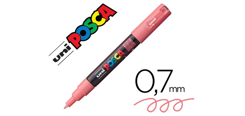 Marqueur posca pc1mc base eau pointe conique extra fine     0,7mm rose               sans/odeurs/alcool/solvant tous