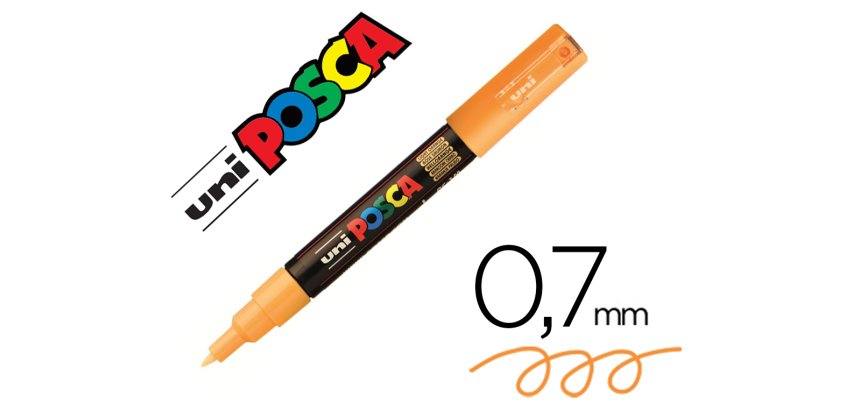 Marqueur posca pc1mc base eau pointe conique extra fine     0,7mm orange             sans/odeurs/alcool/solvant tous