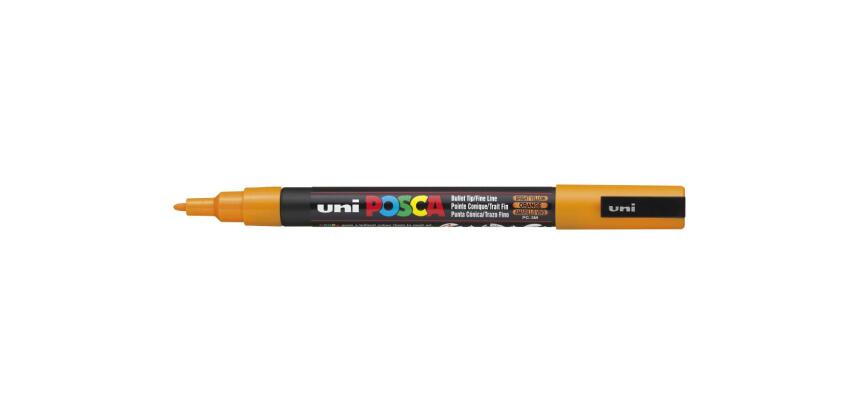 Marqueur posca pc3m base eau pointe conique fine 0,9-1,3mm sans odeurs/alcool/solvant    tous supports coloris orange