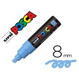 Marqueur posca pc8k base eau pointe biseautee large 8mm    sans odeurs/alcool/solvant    tout supports coloris bleu