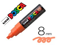 Marqueur posca pc8k base eau pointe biseautee large 8mm    sans odeurs/alcool/solvant    tout supports coloris orange