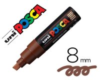 Marqueur posca pc8k base eau pointe biseautee large 8mm    sans odeurs/alcool/solvant    tout supports coloris marron