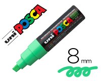 Marqueur posca pc8k base eau pointe biseautee large 8mm    sans odeurs/alcool/solvant    tout supports coloris vert
