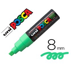 Marqueur posca pc8k base eau pointe biseautee large 8mm    sans odeurs/alcool/solvant    tout supports coloris vert