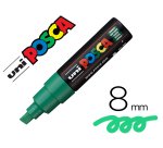 Marqueur posca pc8k base eau pointe biseautee large 8mm    sans odeurs/alcool/solvant    tout supports coloris vert