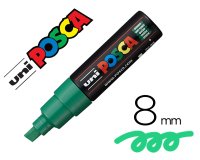 Marqueur posca pc8k base eau pointe biseautee large 8mm    sans odeurs/alcool/solvant    tout supports coloris vert