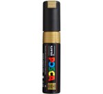 Marqueur posca pc8k base eau pointe biseautee large 8mm    sans odeurs/alcool/solvant    tout supports coloris or