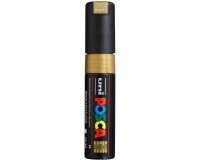 Marqueur posca pc8k base eau pointe biseautee large 8mm    sans odeurs/alcool/solvant    tout supports coloris or