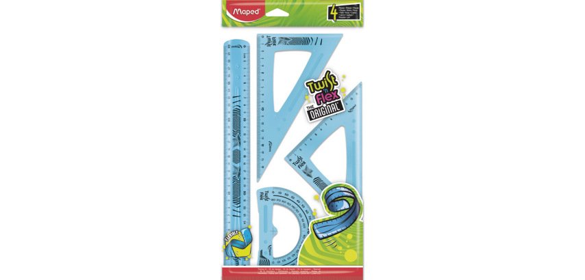 Kit de géometrie Twist'n Flex, 4 pièces, assorti