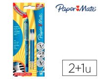 Roller paper mate replay premium encre effaçable 2 recharges bleues offertes blister