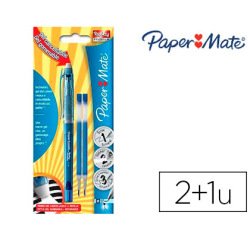Roller paper mate replay premium encre effaçable 2 recharges bleues offertes blister