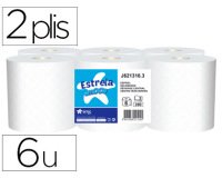 Bobine essuyage amoos estrela dévidage central 2 plis 390 services paquet de 6 rouleaux