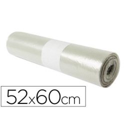 Sac poubelle domestique 52x60cm calibre 70 capacité 20l coloris transparent rouleau 20 unités