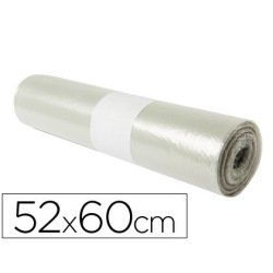 Sac poubelle domestique 52x60cm calibre 70 capacité 20l coloris transparent rouleau 20 unités