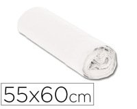 Sac poubelle domestique 55x60cm liens coulissants calibre 120 capacité 23l coloris blanc rouleau 15 unités