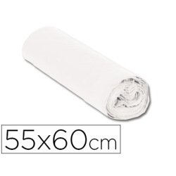 Sac poubelle domestique 55x60cm liens coulissants calibre 120 capacité 23l coloris blanc rouleau 15 unités