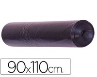 Sac poubelle domestique 90x110cm calibre 200 capacité 100l coloris noir rouleau 10 unités