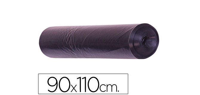 Sac poubelle domestique 90x110cm calibre 200 capacité 100l coloris noir rouleau 10 unités