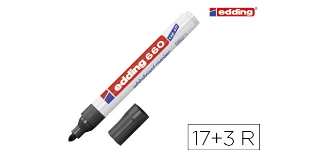 Marqueur edding e660 tableau blanc rechargeable pointe ogive tracé 1.5/3mm encre cap-off pack 17 unités + 3 gratuits