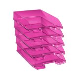 Corbeille à courrier cep first tonic polypropylène antichoc préhension facile 350x255x65mm coloris rose