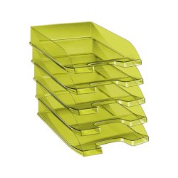 Corbeille à courrier cep first tonic polypropylène antichoc préhension facile 350x255x65mm coloris vert