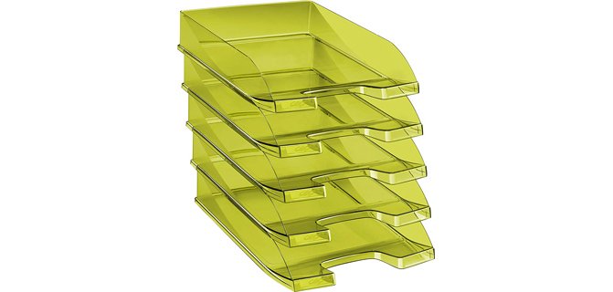 Corbeille à courrier cep first tonic polypropylène antichoc préhension facile 350x255x65mm coloris vert