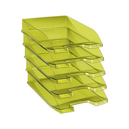 Corbeille à courrier cep first tonic polypropylène antichoc préhension facile 350x255x65mm coloris vert