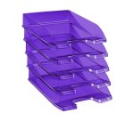 Corbeille à courrier cep first tonic polypropylène antichoc préhension facile 350x255x65mm coloris violet