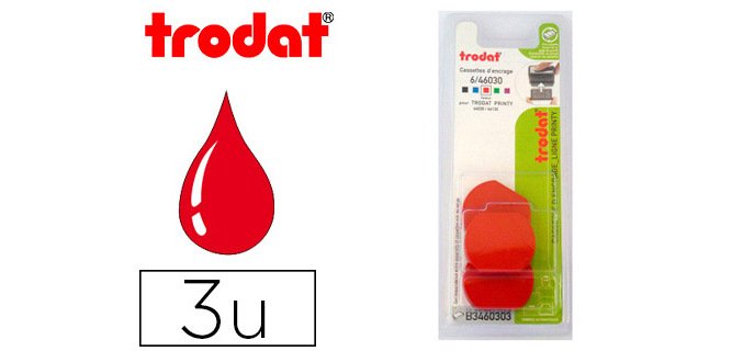 Recharge tampon trodat 46030/46130 rouge blister 3 unités