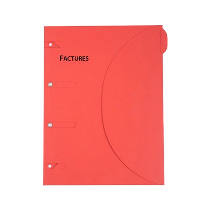 Chemise classeur certiprint a4+ 320x240mm classement factures sans perforations fermeture scratch résistant oeillet