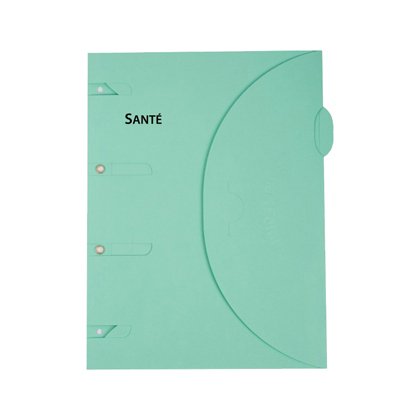 Chemise classeur certiprint a4+ 320x240mm classement santé sans perforations fermeture scratch résistant oeillet