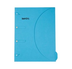 Chemise classeur certiprint a4+ 320x240mm classement impôts sans perforations fermeture scratch résistant oeillet