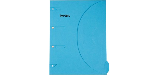 Chemise classeur certiprint a4+ 320x240mm classement impôts sans perforations fermeture scratch résistant oeillet