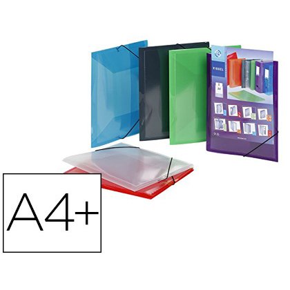 Chemise à élastique 3 rabats polypropylène personnalisable Viquel Propyglass 23 x 32 cm - dos 1,5 cm – couleurs assorties