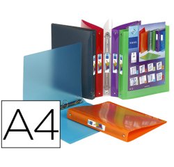 Classeur viquel 4 anneaux propyglass polypropylène 5/10e a4 dos 25mm personnalisable coloris assortis