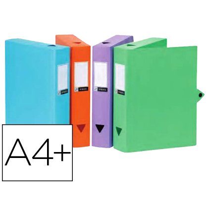 Boîte de classement plastique Viquel Class Doc - Essentiel Recycle - dos 4 cm - couleurs assorties