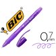 Stylo-bille bic gelocity illusion pointe moyenne 0.7mm encre gel effaçable et rechargeable coloris violet